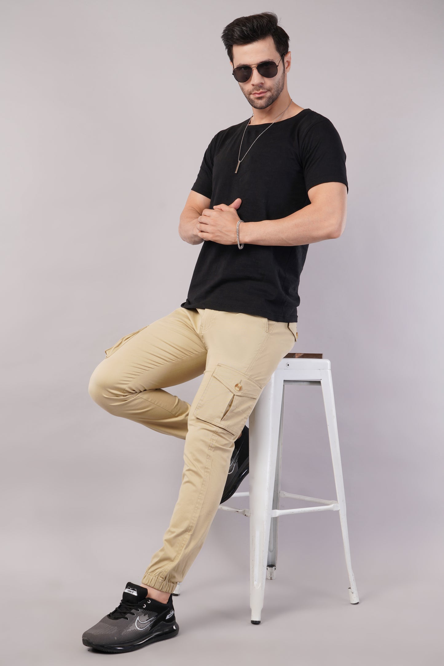 Men's Cotton Cargo Jogger ( 9008_CJ_Beige )