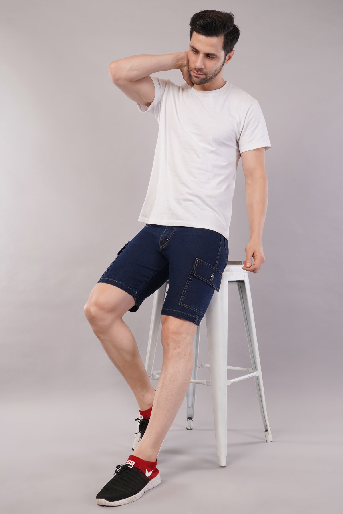 Men Denim Cargo Shorts (CS2017_D.blu)