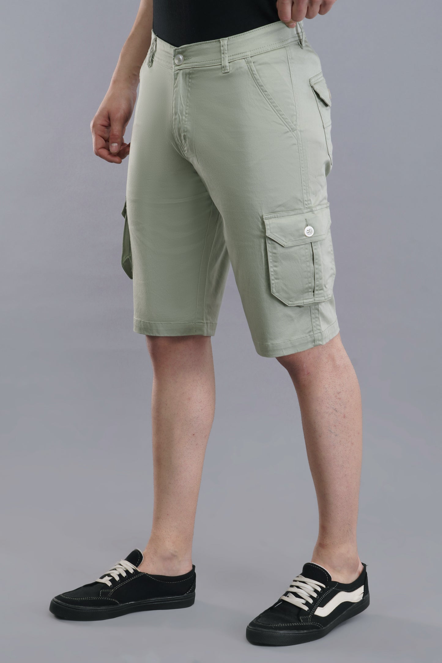 Men Cotton Cargo Shorts ( CCS_2023_LGT_GRN )
