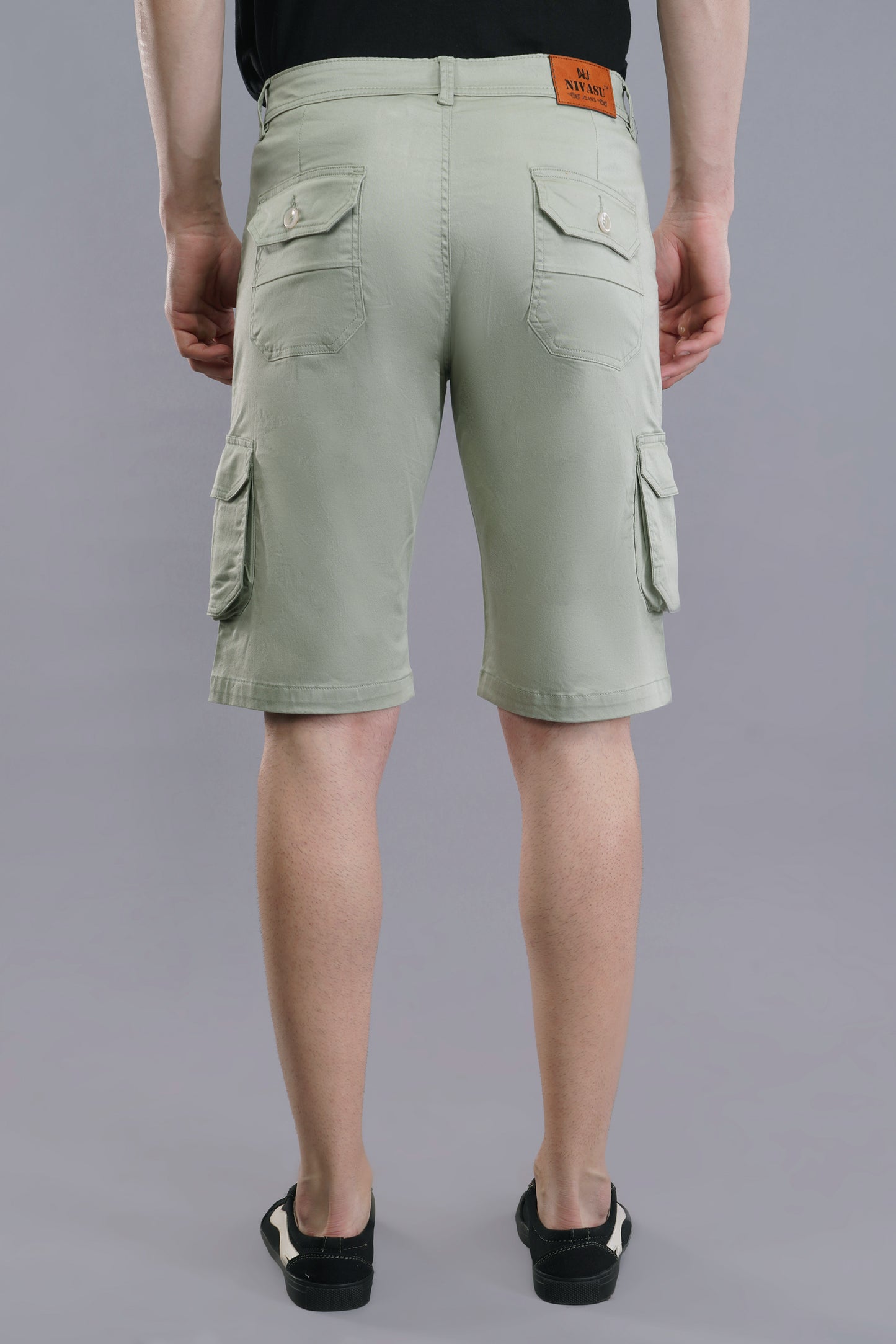 Men Cotton Cargo Shorts ( CCS_2023_LGT_GRN )
