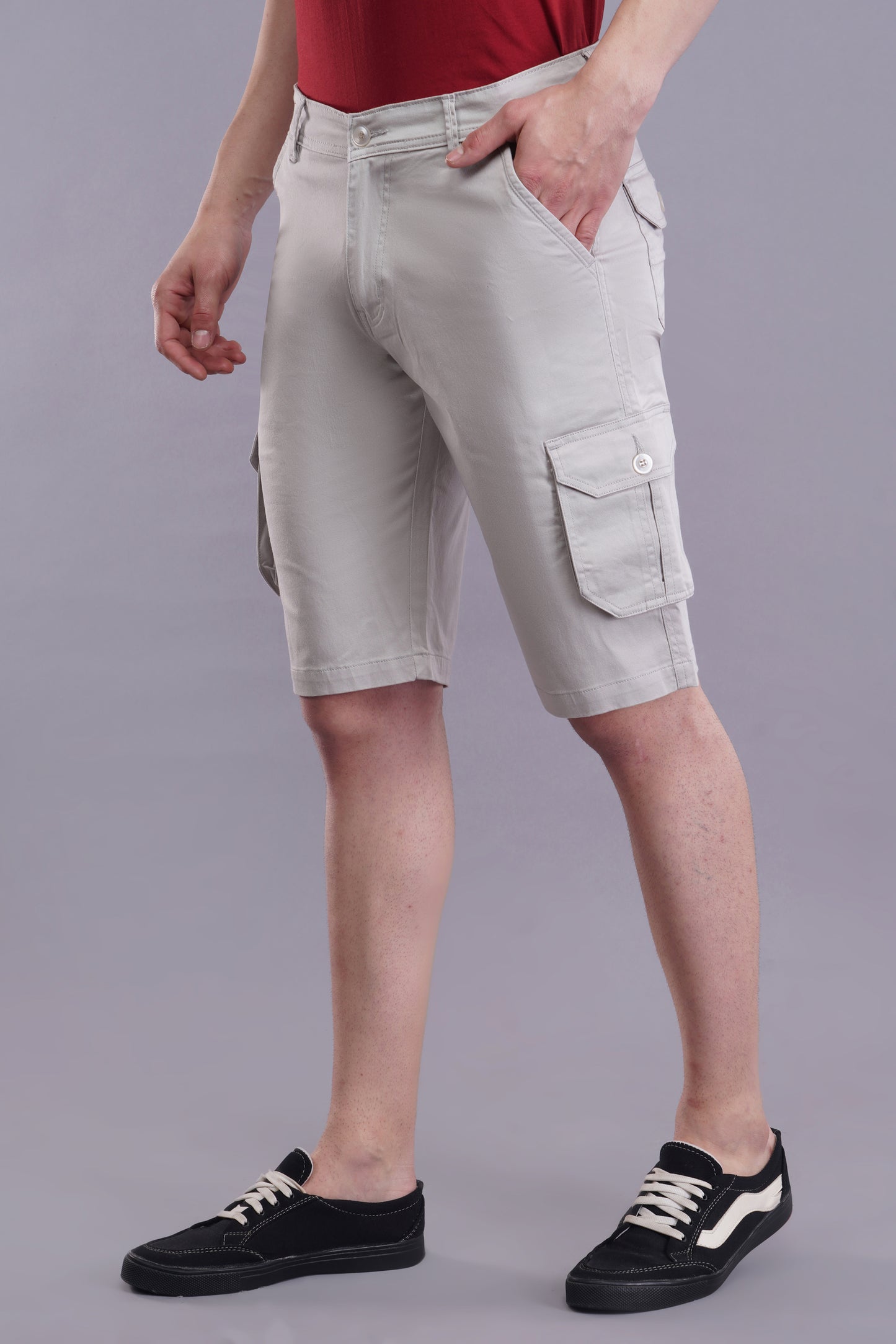 Men Cotton Cargo Shorts ( CCS_2024_Cream )