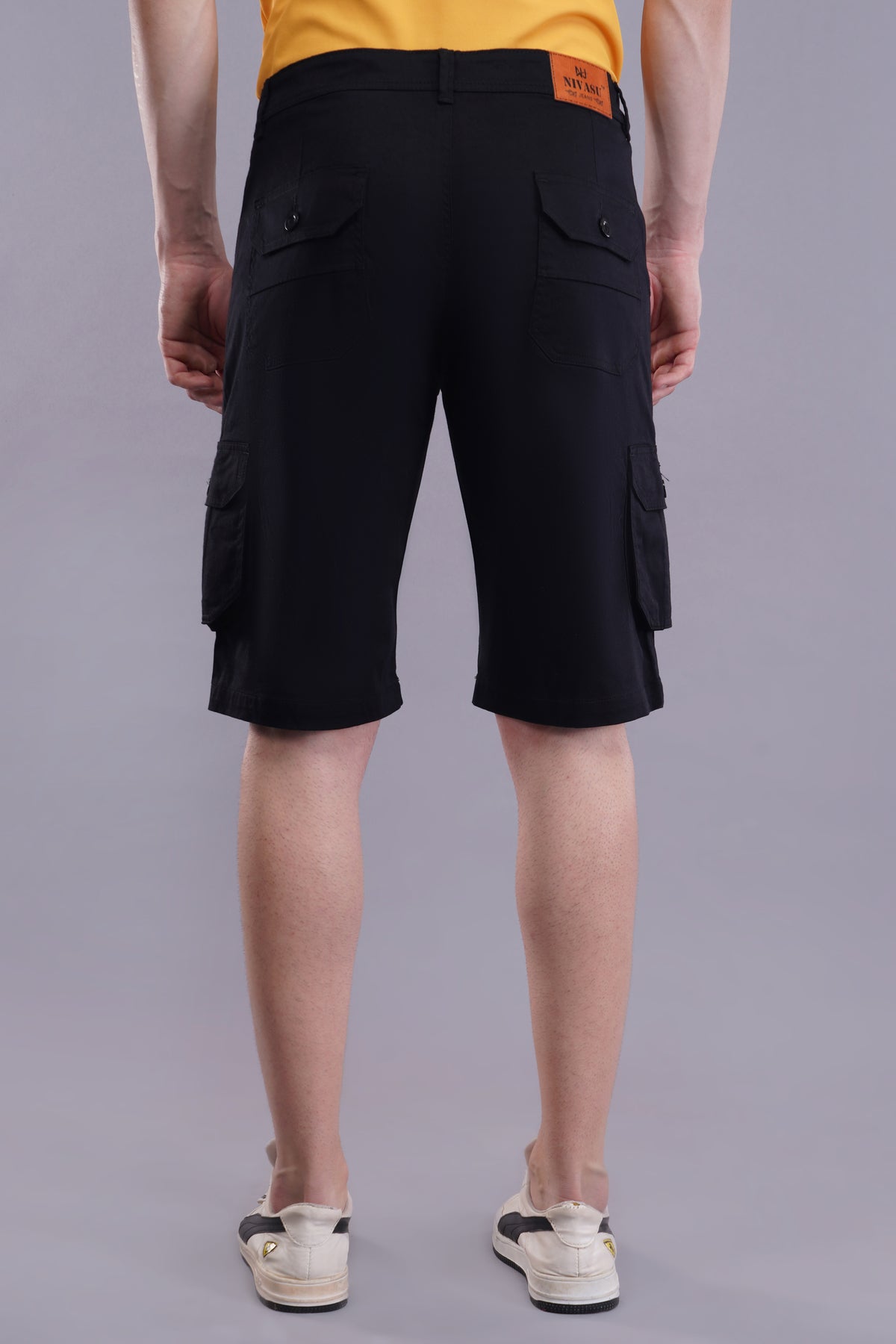 Men Cotton Cargo Shorts ( CCS_2025_Black )