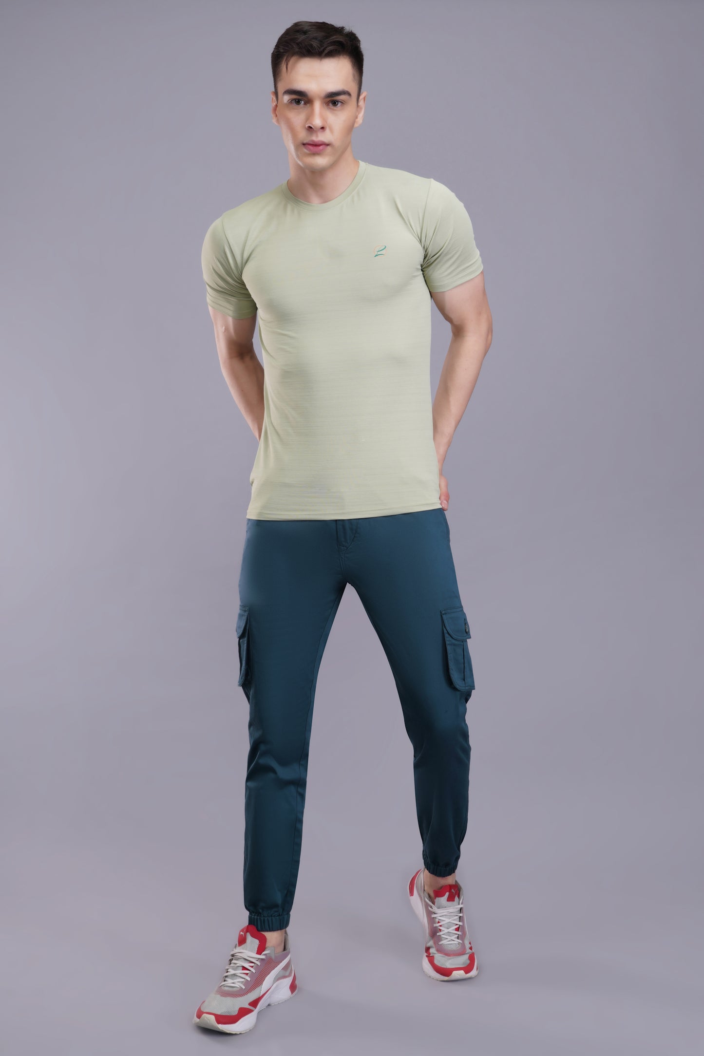 Men's Cotton Cargo Jogger ( 9007_CJ_Greenish_Blu )