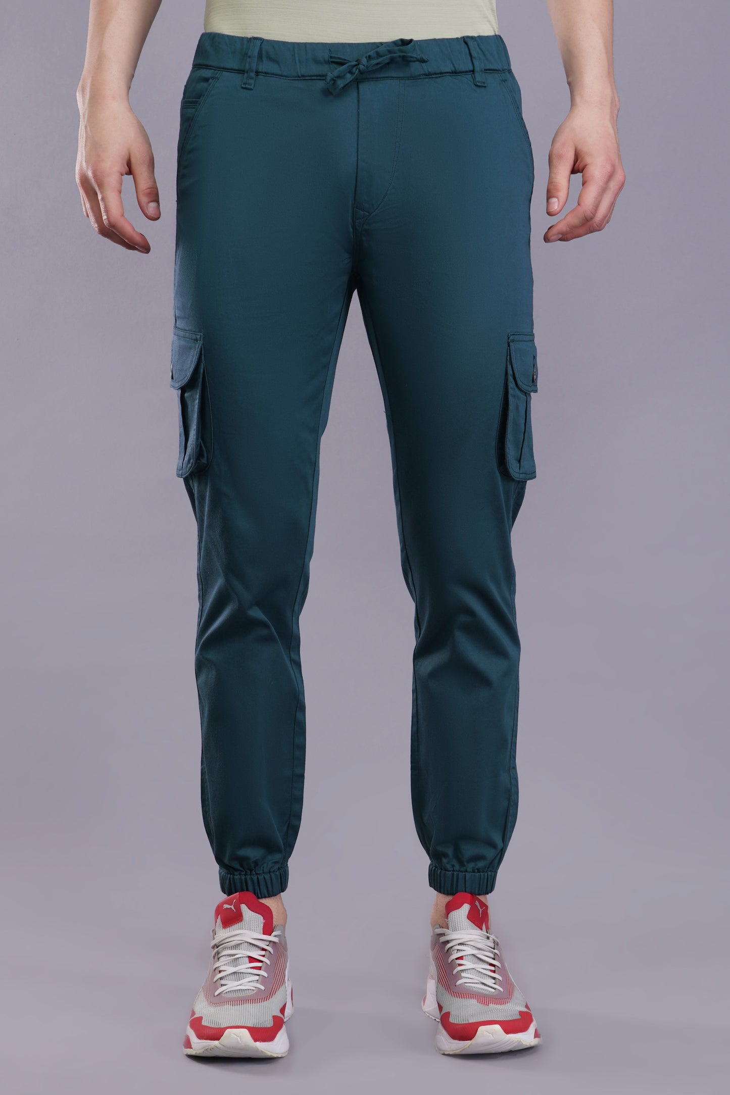 Men's Cotton Cargo Jogger ( 9007_CJ_Greenish_Blu )
