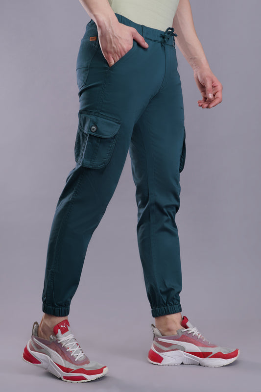Men's Cotton Cargo Jogger ( 9007_CJ_Greenish_Blu )
