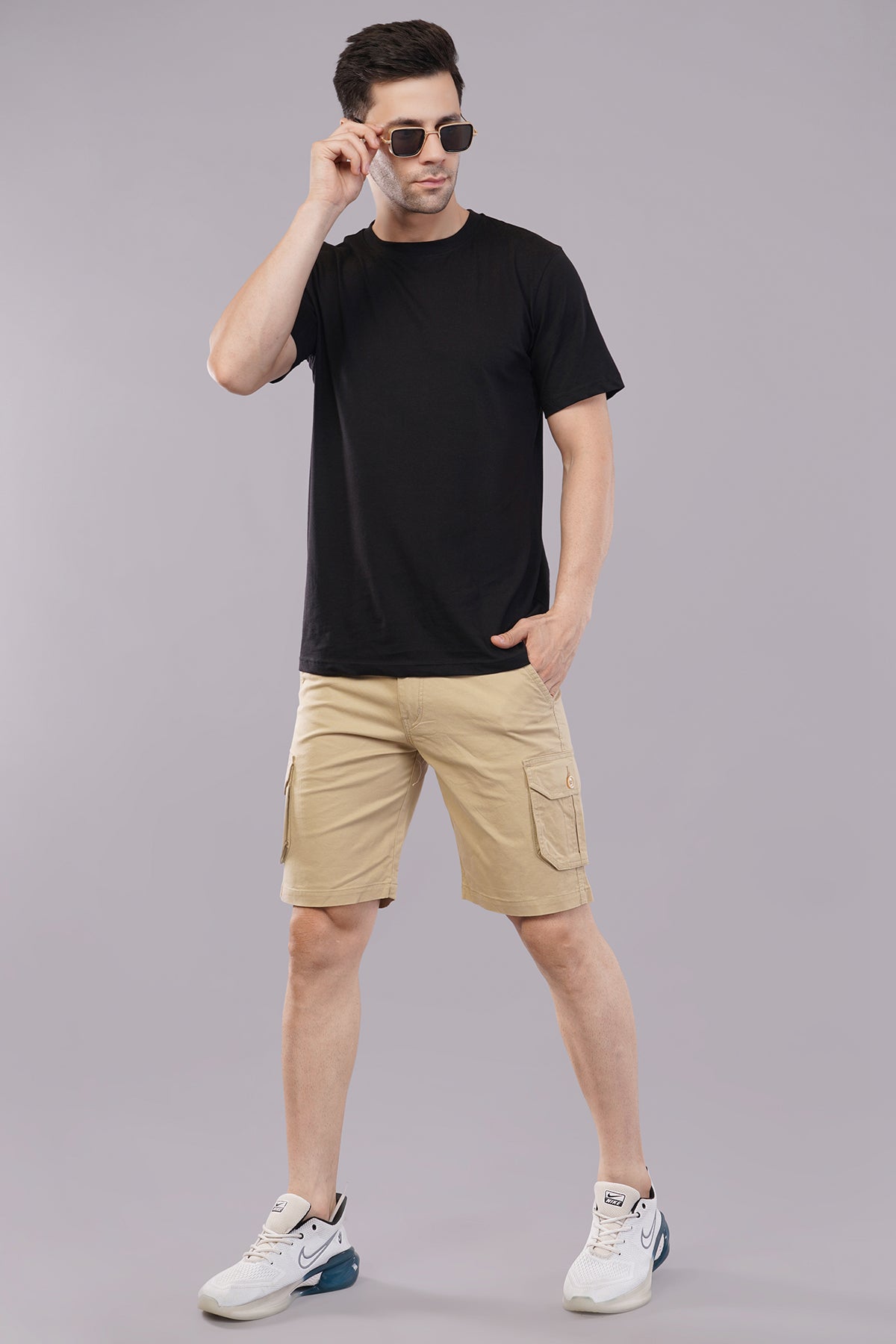 Men Cotton Cargo Shorts ( CCS_2028_BEIGE )