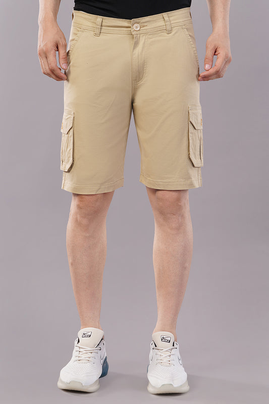 Men Cotton Cargo Shorts ( CCS_2028_BEIGE )