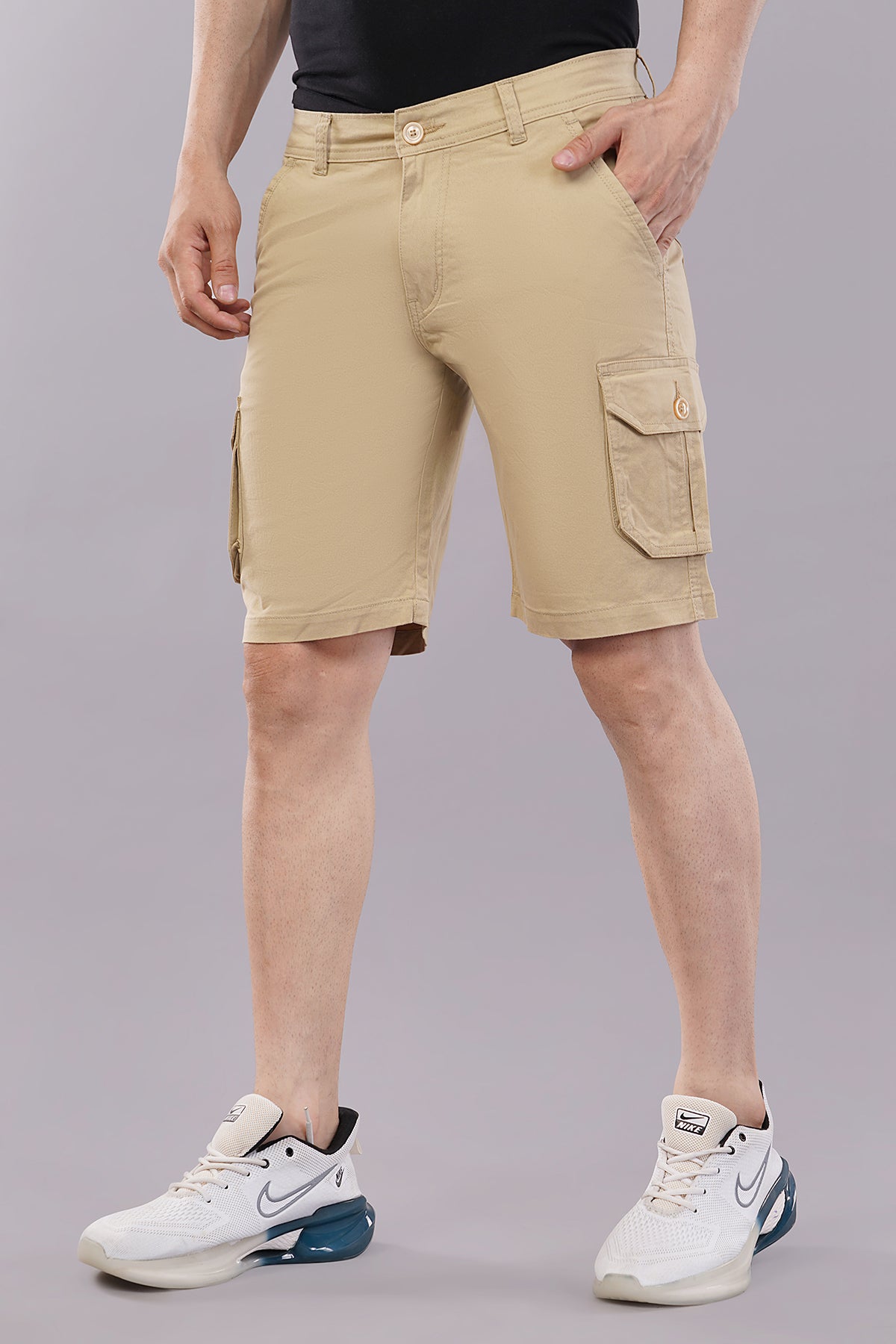 Men Cotton Cargo Shorts ( CCS_2028_BEIGE )