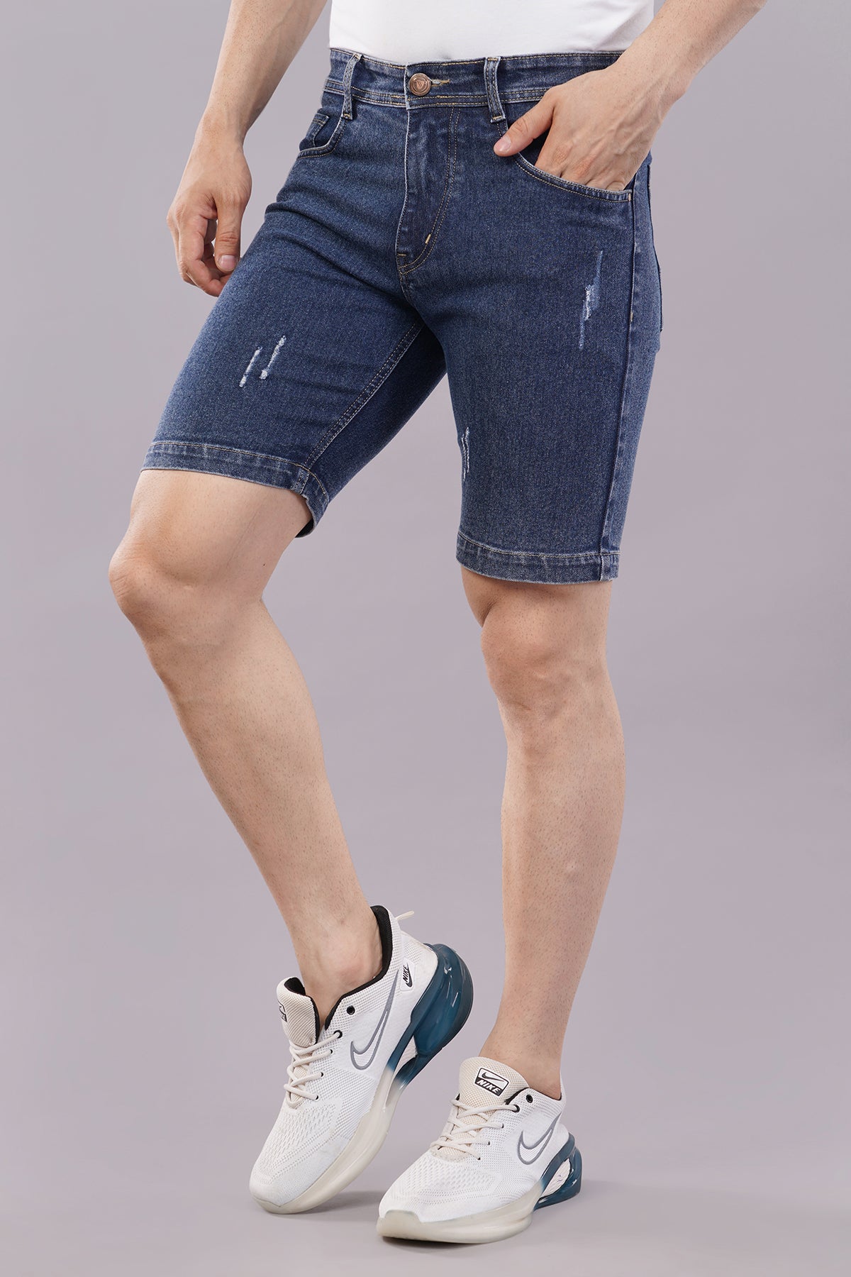 Men Denim Shorts damage wash