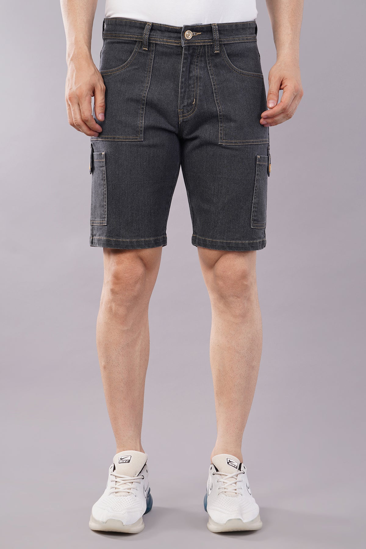 Men Denim Cargo Shorts