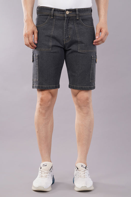 Men Denim Cargo Shorts