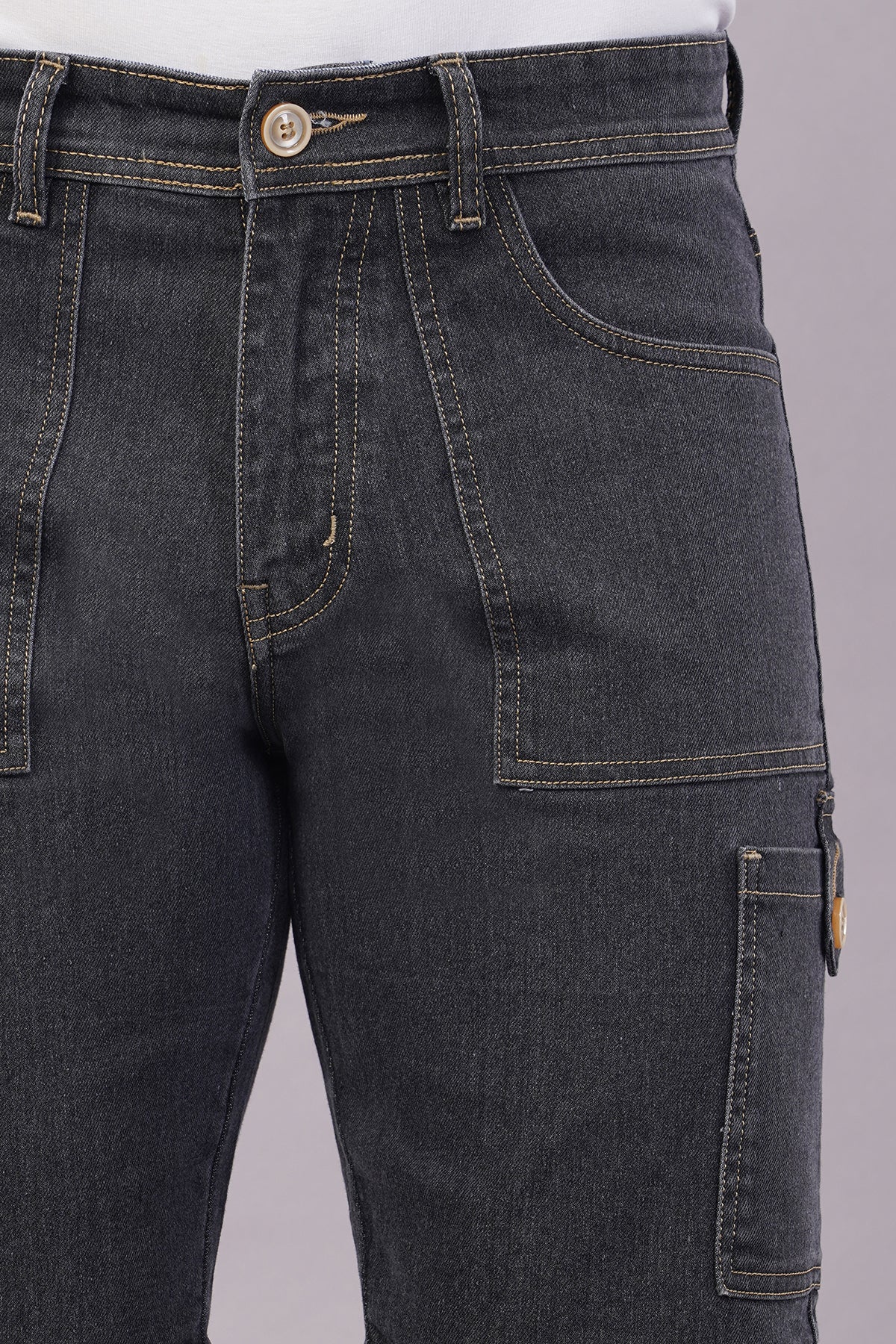 Men Denim Cargo Shorts