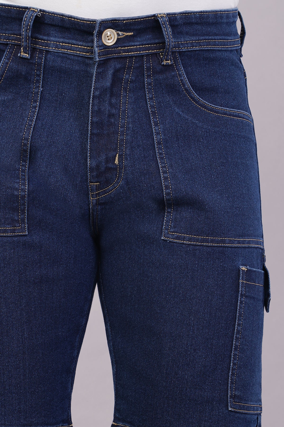 Men Denim Cargo Shorts