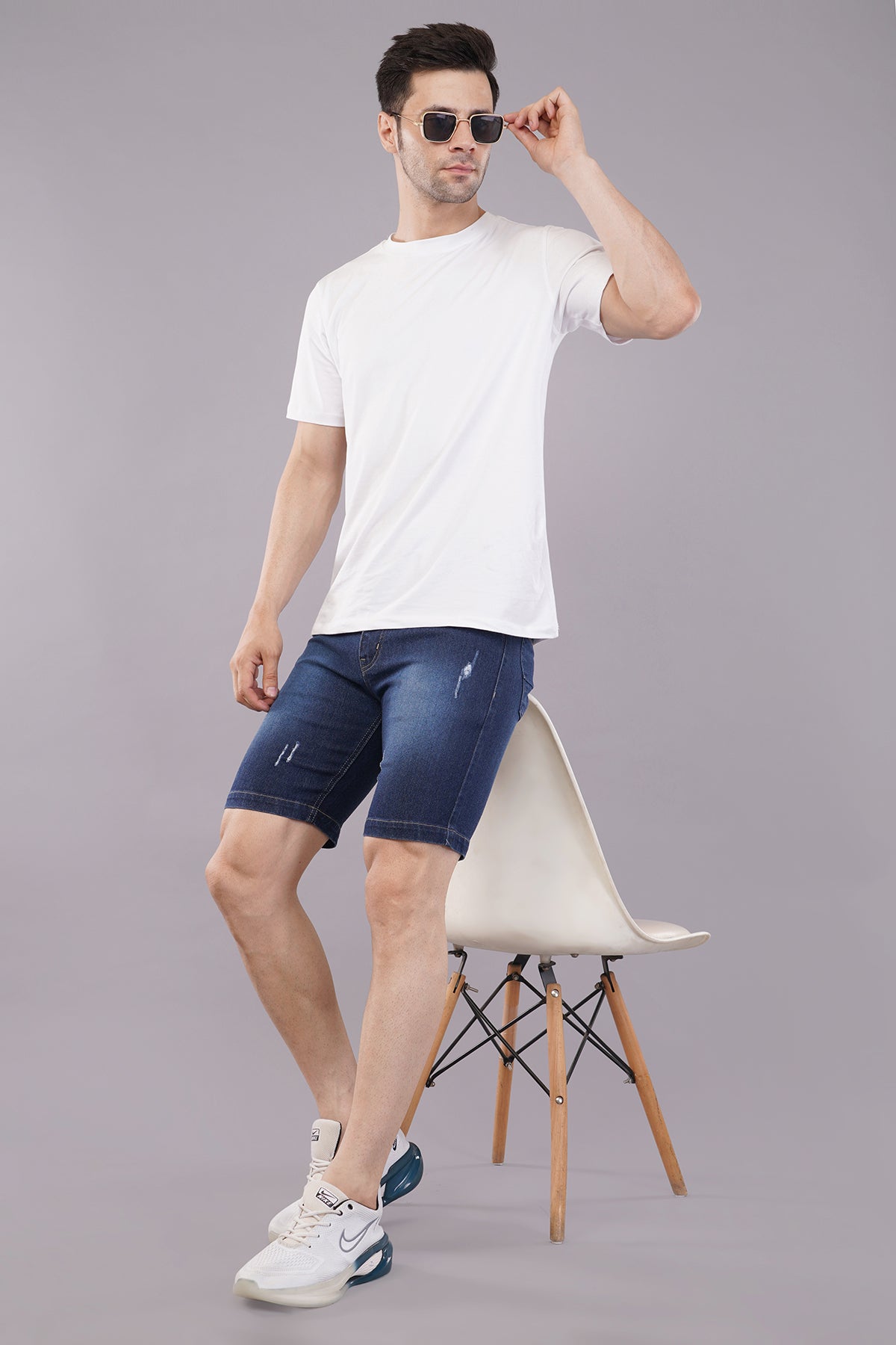 Men Denim Shorts damage wash