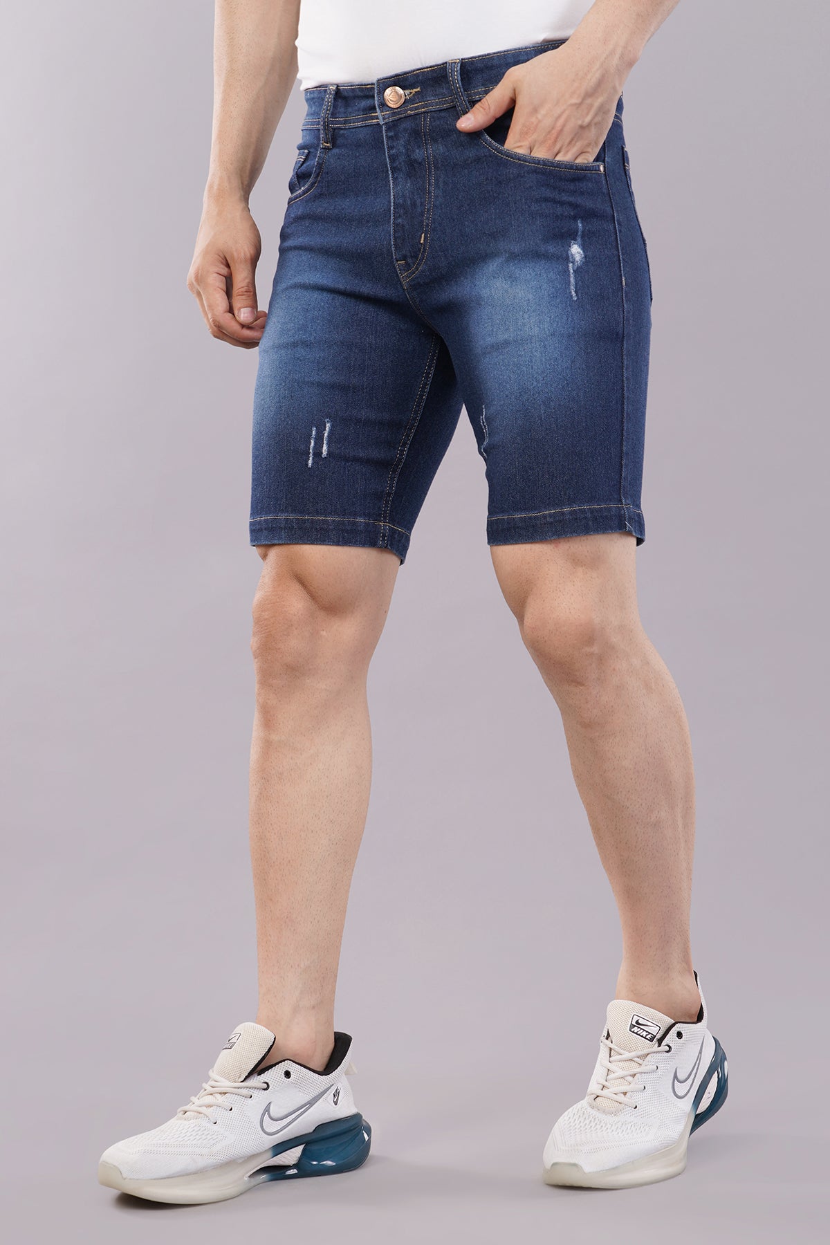 Men Denim Shorts damage wash