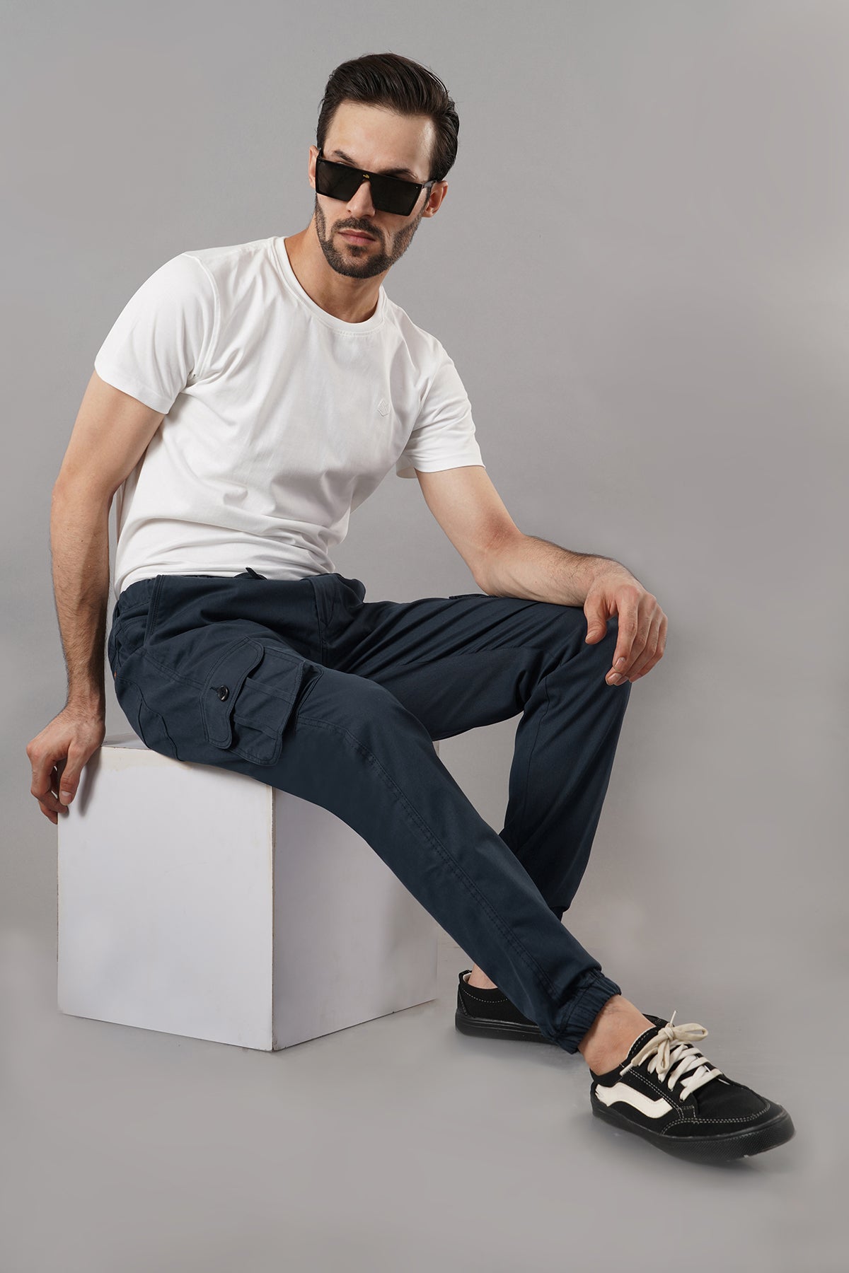 Men's Cotton Cargo Jogger ( 9001_CJ_Dark_Blu )