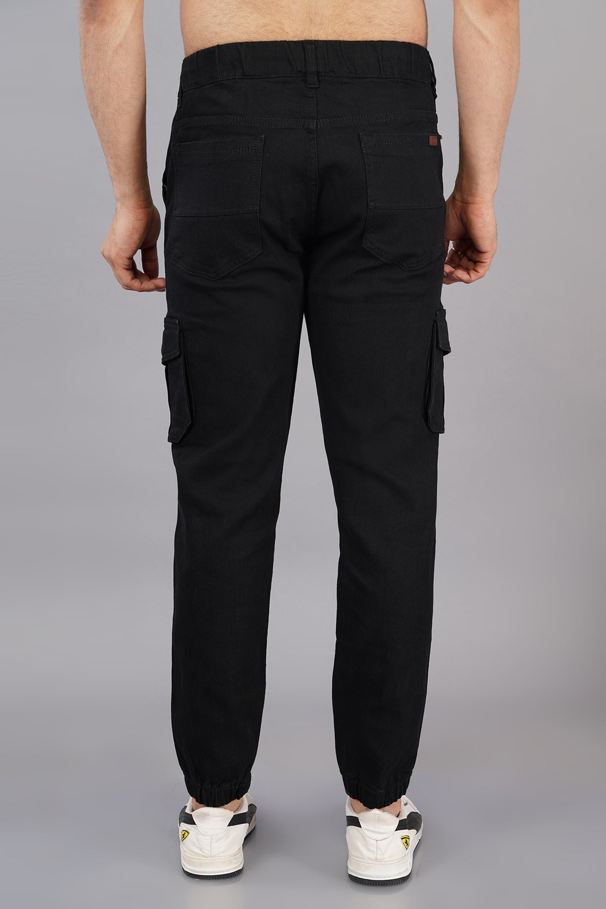 Men's Denim Cargo Jogger ( 3011_Black)