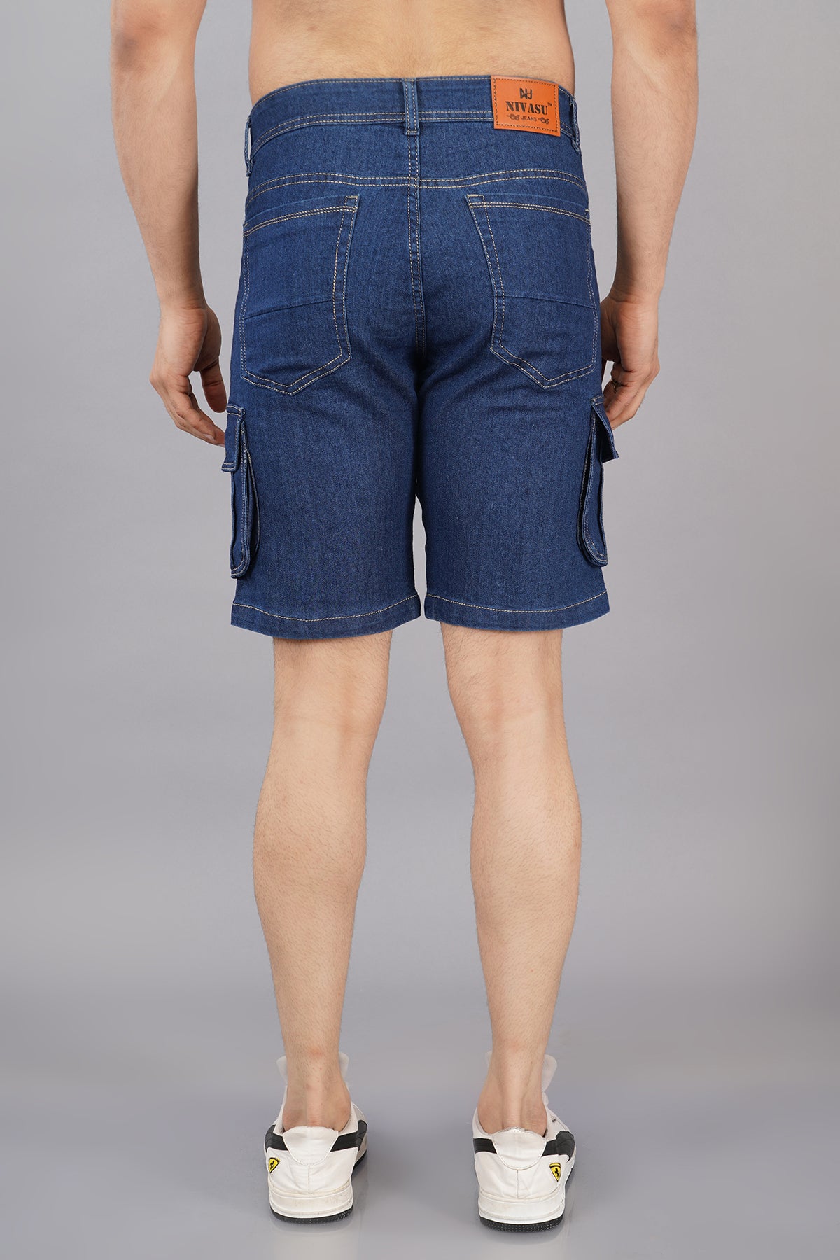 Men Denim Cargo Shorts