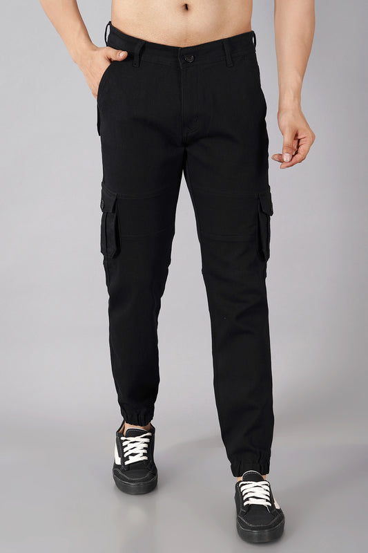 Men's Denim Cargo Jeans ( 5001_Black )