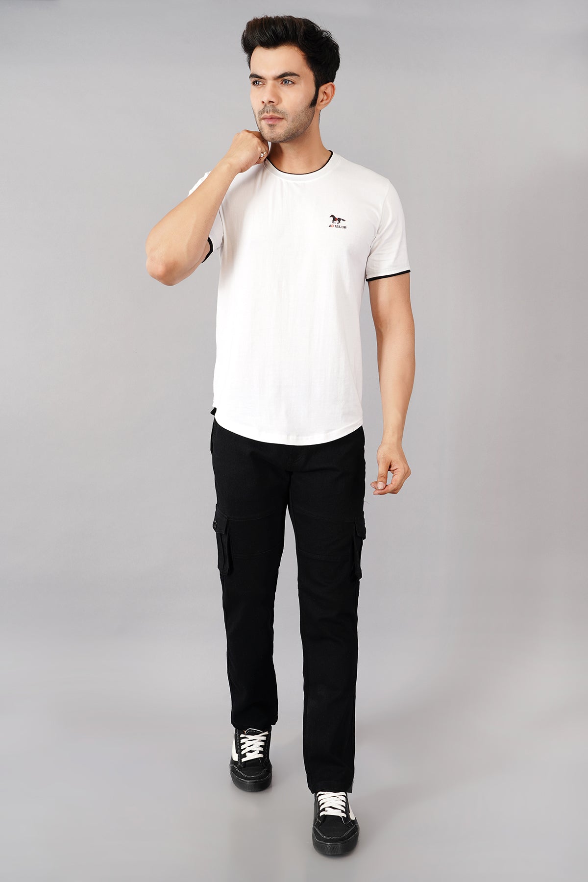 Men's Denim Cargo Jeans ( 6001_Black )