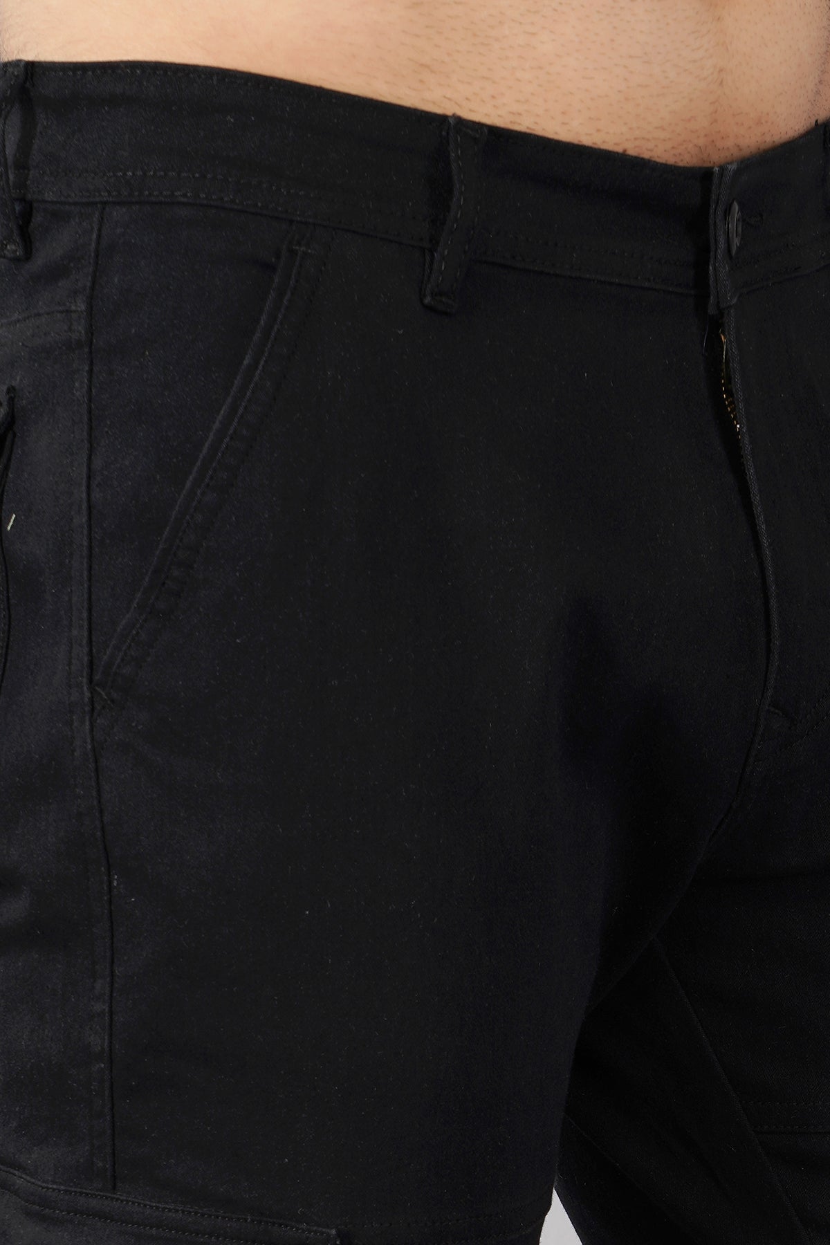 Men's Denim Cargo Jeans ( 6001_Black )