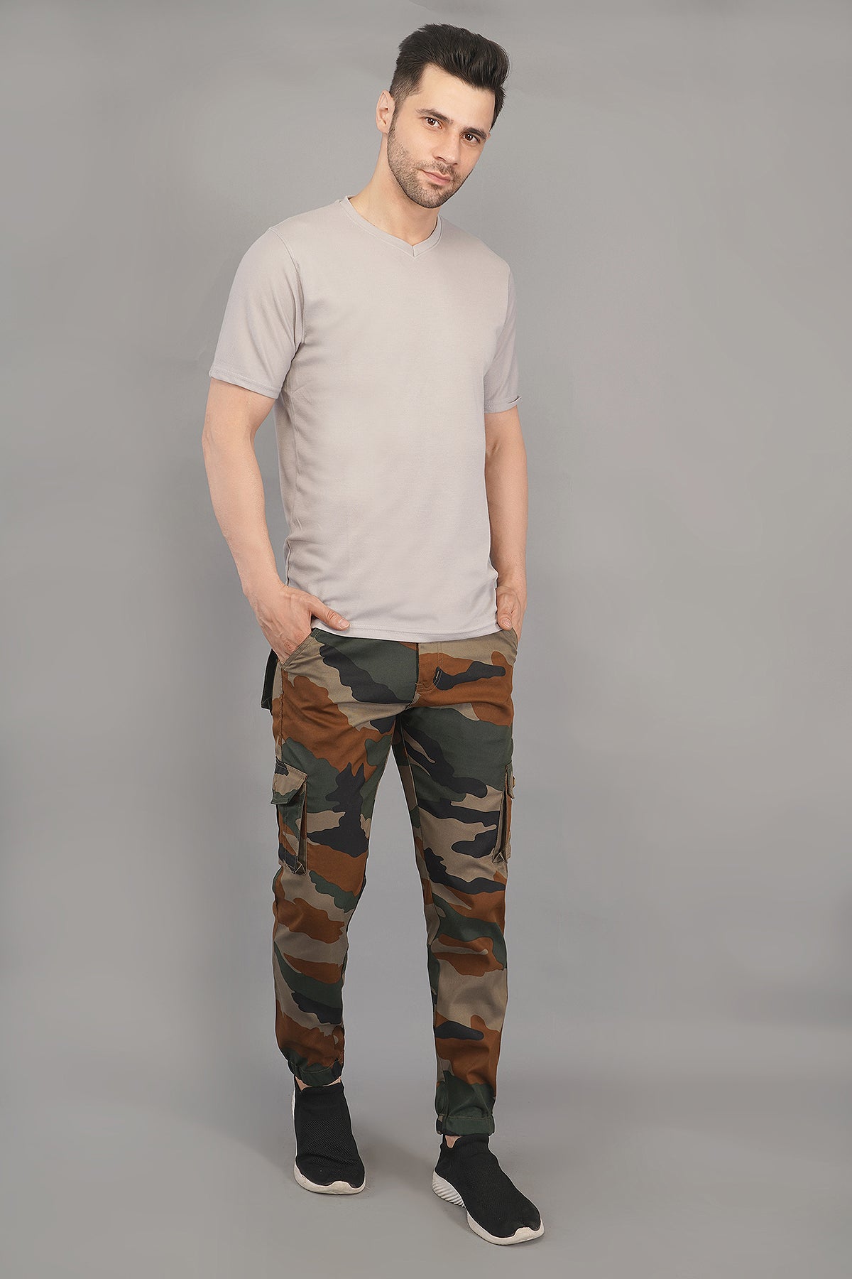 men multi-color jogger fit cargo pant (CJ101)