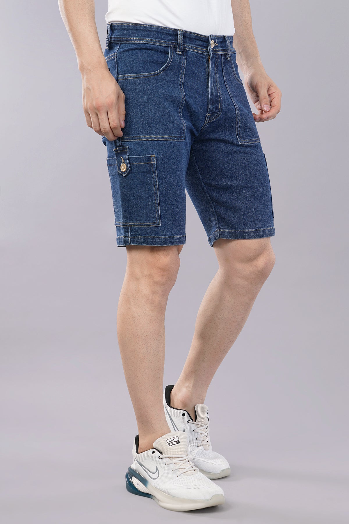 Men Denim Cargo Shorts
