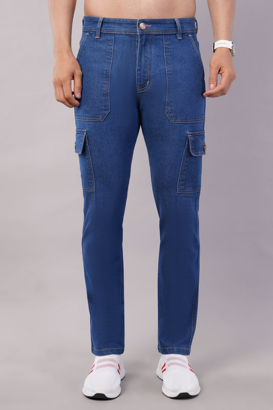 Men's Denim Cargo Jeans ( 6014_Bata_Blue )