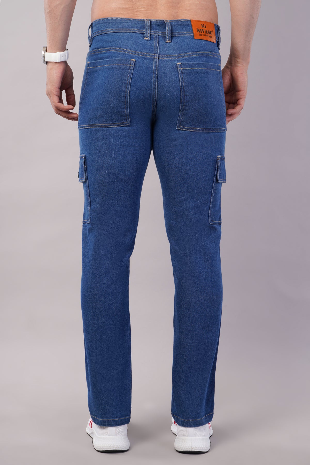 Men's Denim Cargo Jeans ( 6014_Bata_Blue )