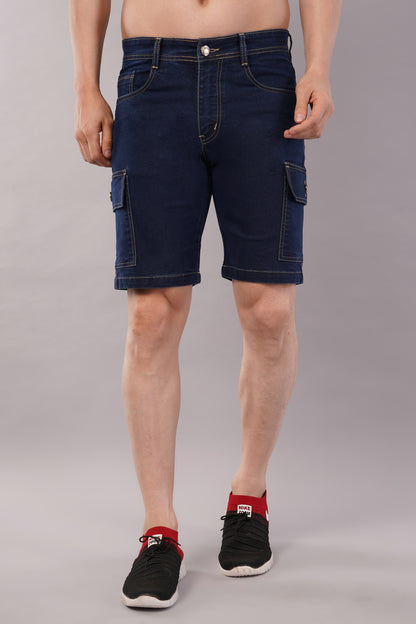 Men Denim Cargo Shorts (CS2017_D.blu)