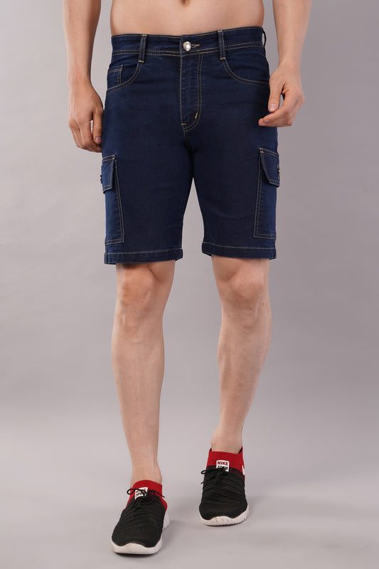 Men Denim Cargo Shorts (CS2017_D.blu)