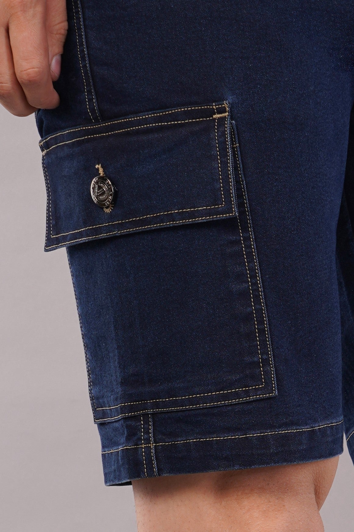 Men Denim Cargo Shorts (CS2017_D.blu)