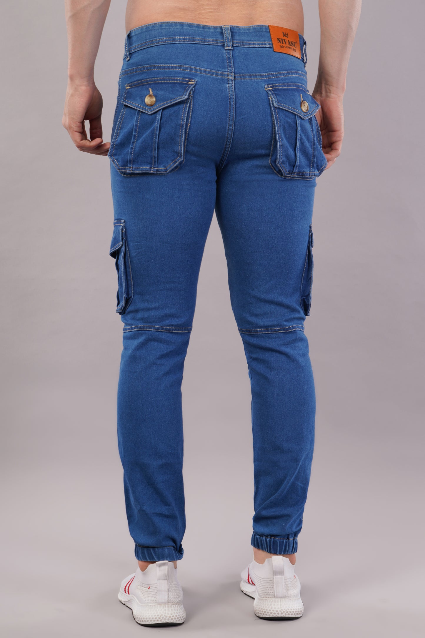 Men's Denim Cargo Jeans ( 5003_Blue )