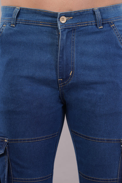 Men's Denim Cargo Jeans ( 6003_Bata-Blu )