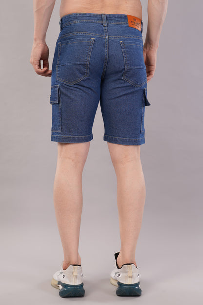Men Denim Cargo Shorts (CS2018_B.blu)