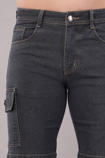 Men Denim Cargo Shorts (CS2020_GREY)