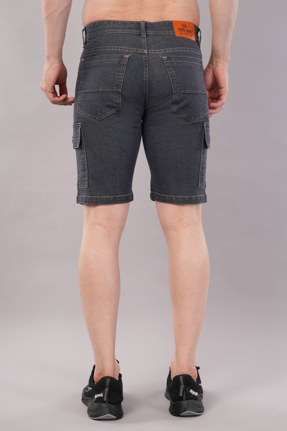 Men Denim Cargo Shorts (CS2020_GREY)