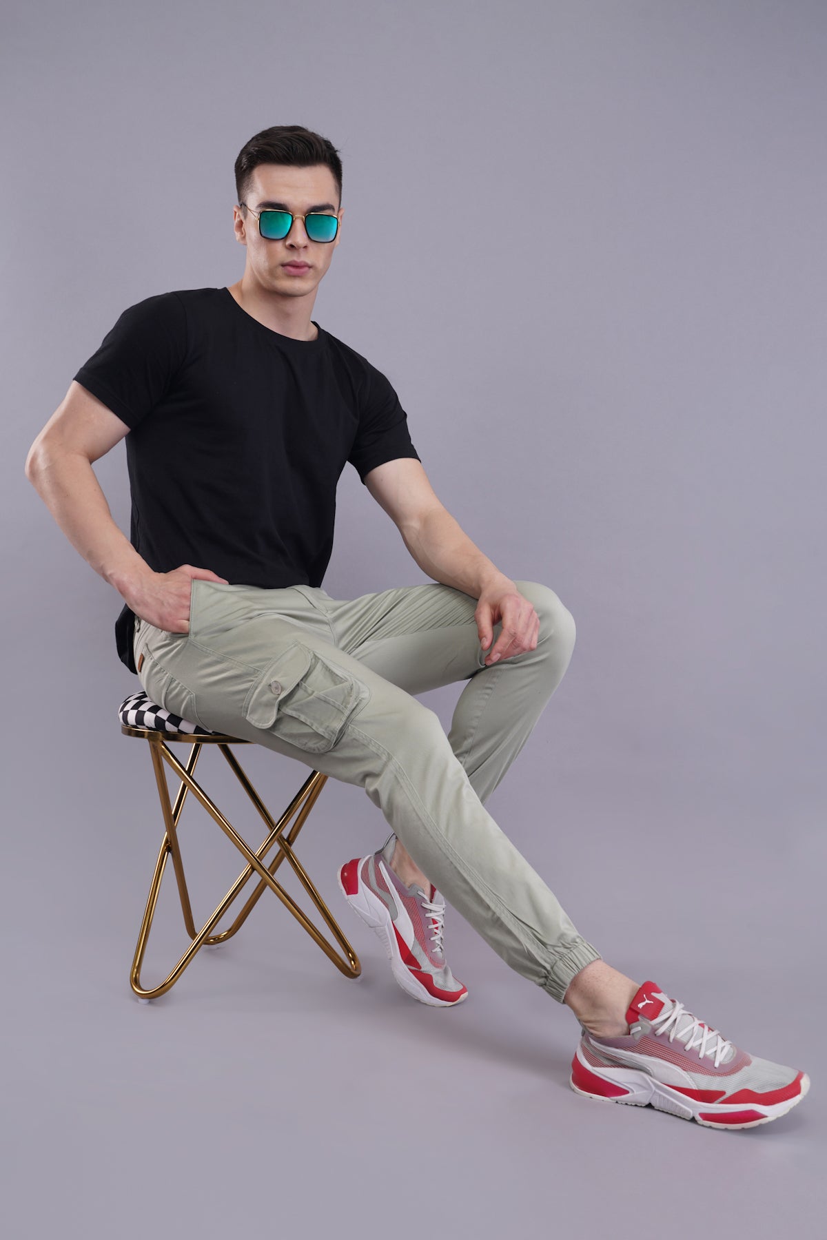 Men's Cotton Cargo Jogger ( 9003_CJ_Light_Green )