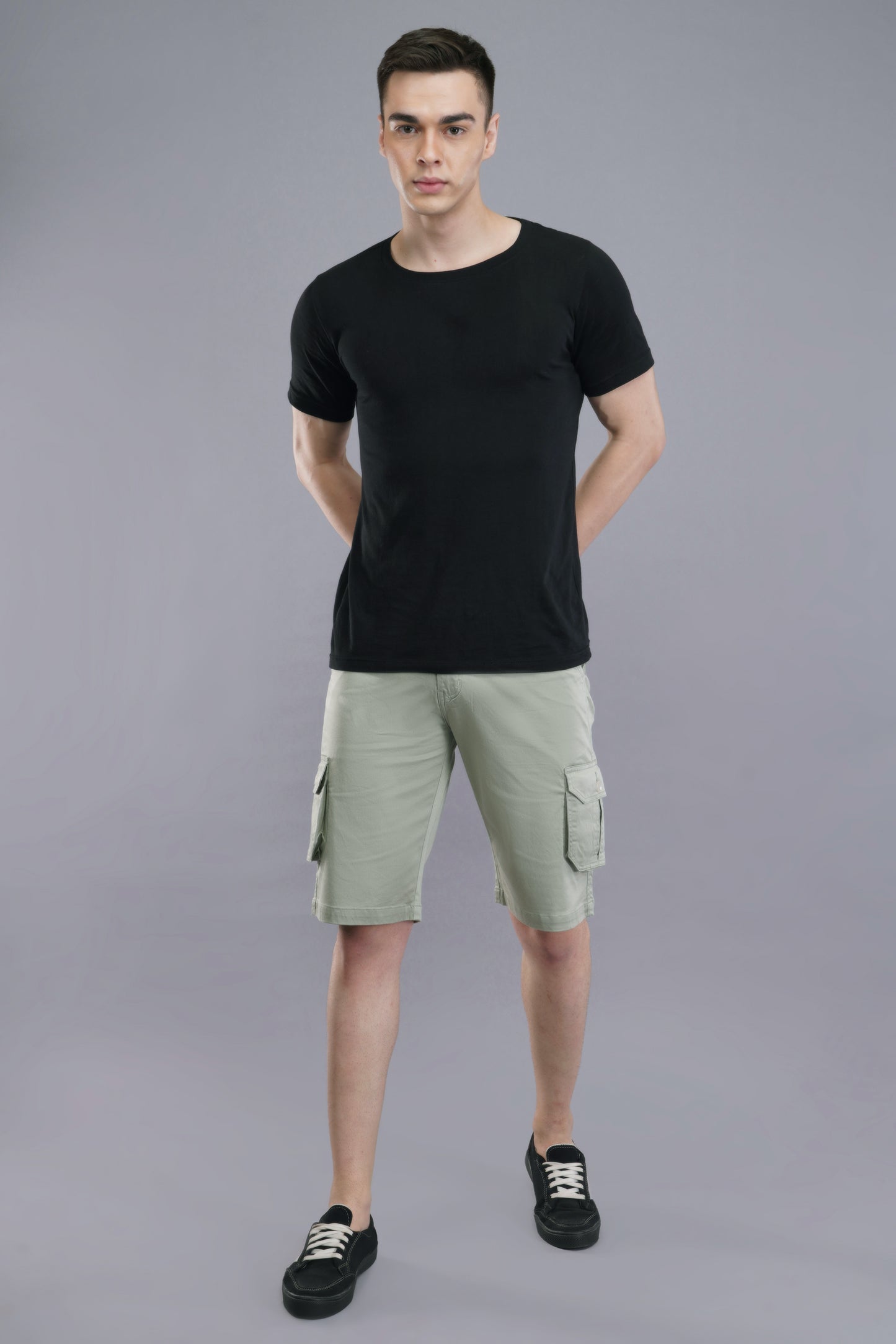 Men Cotton Cargo Shorts ( CCS_2023_LGT_GRN )