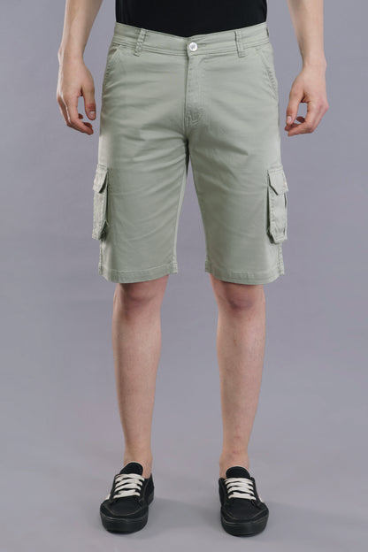 Men Cotton Cargo Shorts ( CCS_2023_LGT_GRN )