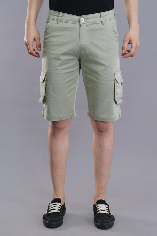 Men Cotton Cargo Shorts ( CCS_2023_LGT_GRN )