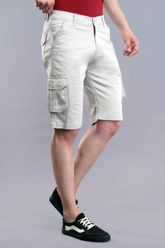 Men Cotton Cargo Shorts ( CCS_2024_Cream )