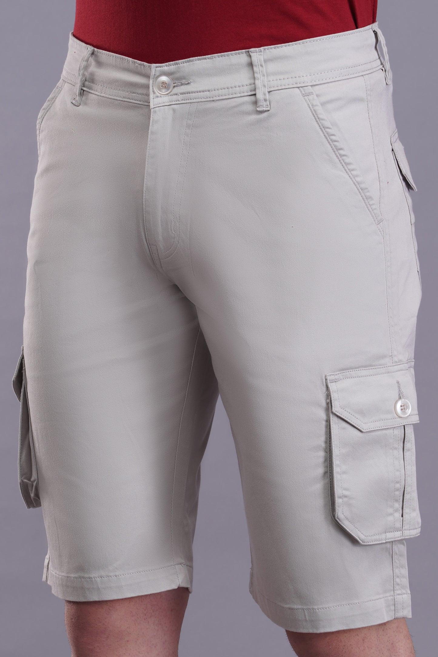 Men Cotton Cargo Shorts ( CCS_2024_Cream )