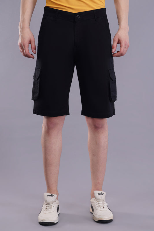 Men Cotton Cargo Shorts ( CCS_2025_Black )