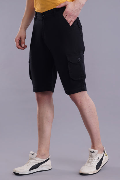 Men Cotton Cargo Shorts ( CCS_2025_Black )