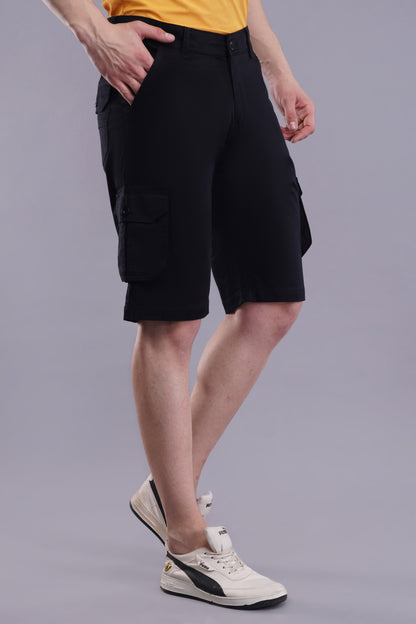 Men Cotton Cargo Shorts ( CCS_2025_Black )