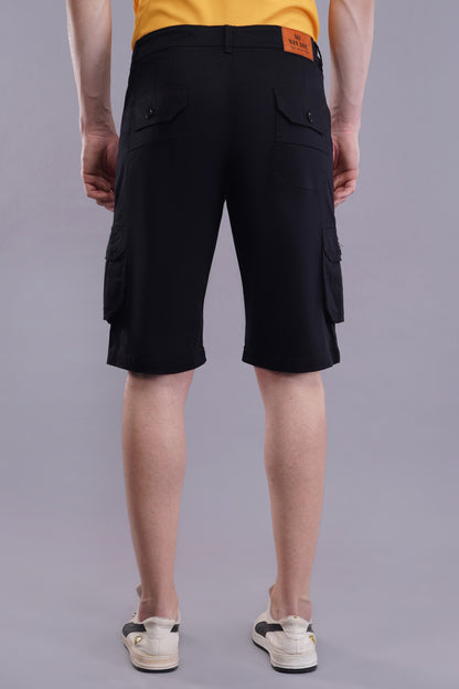 Men Cotton Cargo Shorts ( CCS_2025_Black )