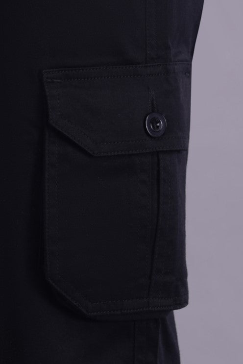 Men Cotton Cargo Shorts ( CCS_2025_Black )
