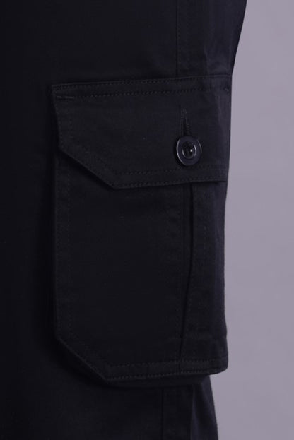Men Cotton Cargo Shorts ( CCS_2025_Black )