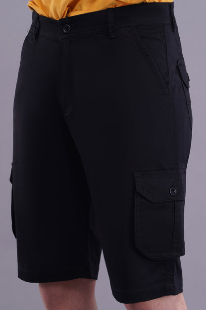 Men Cotton Cargo Shorts ( CCS_2025_Black )
